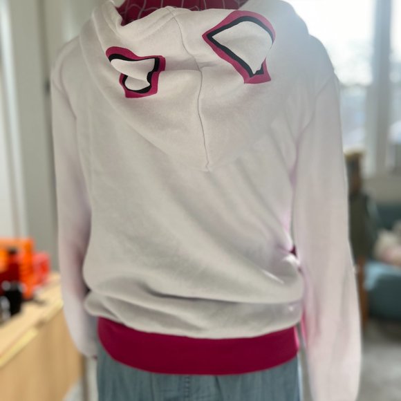 Marvel Spider-Man Gwen Ghost Spider Fleece Zip Up Hoodie - Junior 14/16 Women XS - Picture 4 of 7